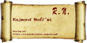 Rajmond Noémi névjegykártya